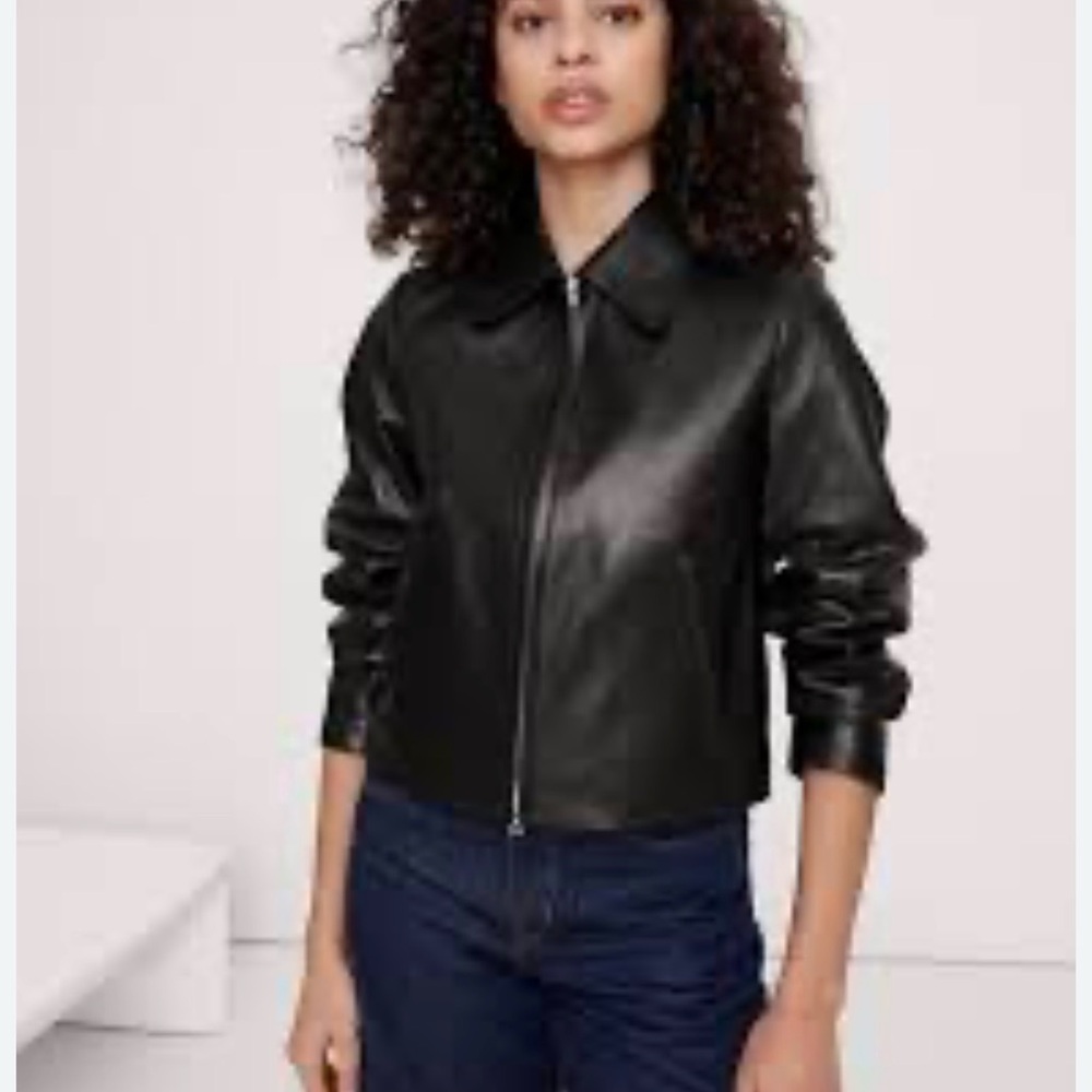 Banana republic minimalist leather jacket